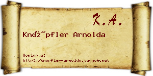 Knöpfler Arnolda névjegykártya